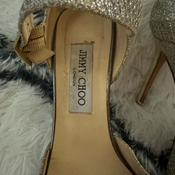 Jimmy Choo Silver Open-Toe Heels - Picture 4 of 4